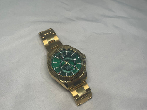 Rolex Sky-Dweller 326934 Green Dial Gold Plated 42mm – Great Condition, 2024 Model No Box